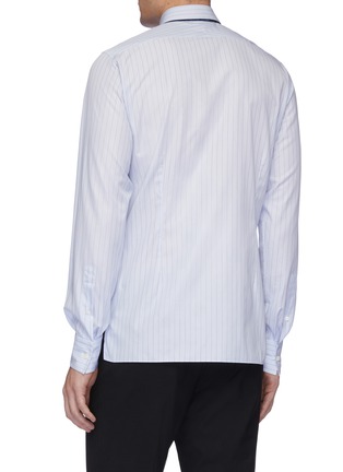 Back View - Click To Enlarge - LANVIN - Contrast trim collar stripe shirt