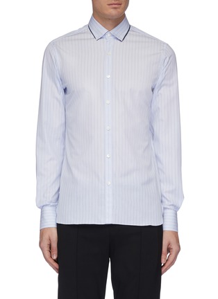 Main View - Click To Enlarge - LANVIN - Contrast trim collar stripe shirt