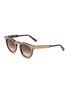 Main View - Click To Enlarge - LOEWE - Leather padded rim tortoiseshell acetate round sunglasses