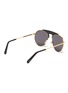 Figure View - Click To Enlarge - LOEWE - Leather top bar metal round aviator sunglasses