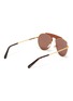 Figure View - Click To Enlarge - LOEWE - Leather top bar metal round aviator sunglasses