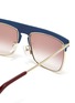 Detail View - Click To Enlarge - LOEWE - Leather top bar metal square aviator sunglasses
