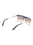 Figure View - Click To Enlarge - LOEWE - Leather top bar metal square aviator sunglasses