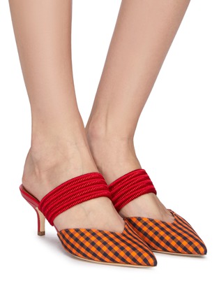 Figure View - Click To Enlarge - MALONE SOULIERS - 'Maisie Luwolt' braided band gingham check mules