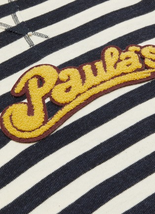  - LOEWE - x Paula's Ibiza chenille patch stripe cotton knit long hoodie
