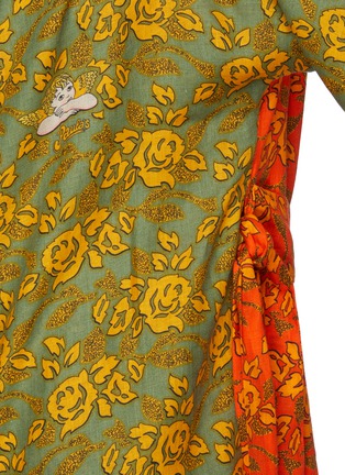Detail View - Click To Enlarge - LOEWE - x Paula's Ibiza fringe patchwork floral print hooded linen coat
