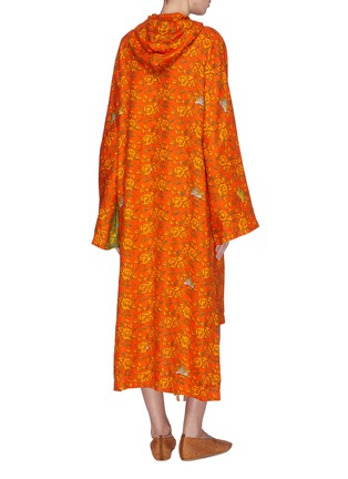 Back View - Click To Enlarge - LOEWE - x Paula's Ibiza fringe patchwork floral print hooded linen coat