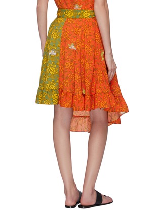 Back View - Click To Enlarge - LOEWE - x Paula's Ibiza ruffle patchwork floral print asymmetric wrap skirt