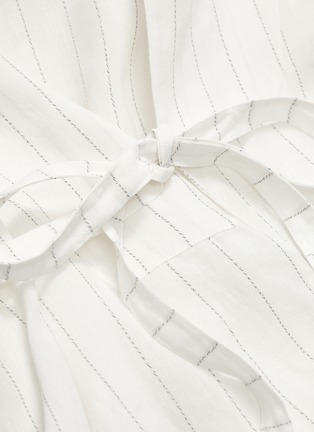 Detail View - Click To Enlarge - LOEWE - x Paula's Ibiza pinstripe wrap shirt dress