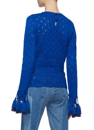 Back View - Click To Enlarge - LOEWE - x Paula's Ibiza tassel crochet knit sweater