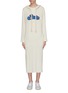 Main View - Click To Enlarge - LOEWE - x Paula's Ibiza chenille patch cotton-silk long hoodie