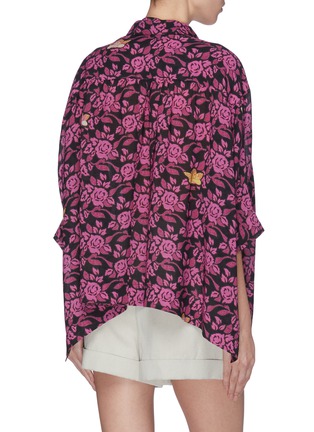 Back View - Click To Enlarge - LOEWE - x Paula's Ibiza tie cuff floral print blouse