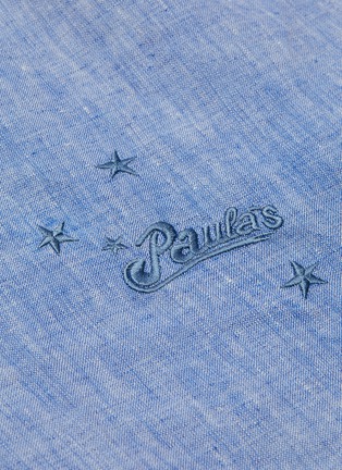  - LOEWE - x Paula's Ibiza logo embroidered Mandarin collar linen long shirt