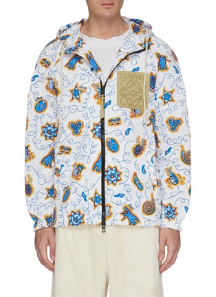 Main View - Click To Enlarge - LOEWE - x Paula's Ibiza logo patch graphic print hooded jacket