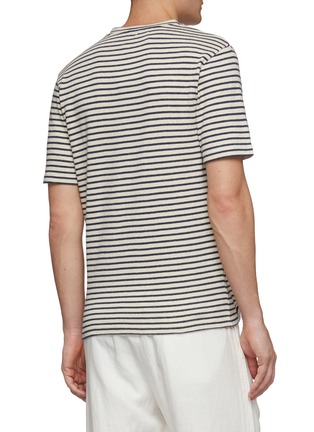 Back View - Click To Enlarge - LOEWE - x Paula's Ibiza logo chenille patch stripe cotton-linen T-shirt