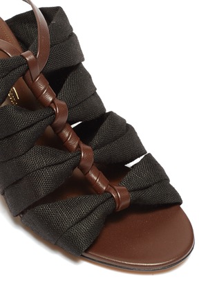 Detail View - Click To Enlarge - SALVATORE FERRAGAMO - 'Solki' ankle strap ruched band wedge sandals