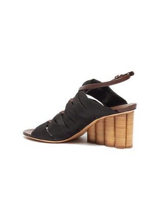  - SALVATORE FERRAGAMO - 'Solki' ankle strap ruched band wedge sandals