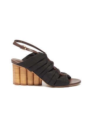 Main View - Click To Enlarge - SALVATORE FERRAGAMO - 'Solki' ankle strap ruched band wedge sandals