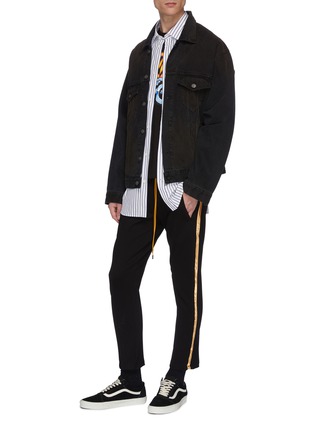 Figure View - Click To Enlarge - RHUDE - 'Traxedo' stripe outseam track pants