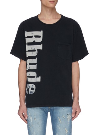 Main View - Click To Enlarge - RHUDE - Washed logo print chest pocket T-shirt