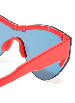 Detail View - Click To Enlarge - BALENCIAGA - Contrast browline mirror acetate cat eye sunglasses