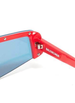 Detail View - Click To Enlarge - BALENCIAGA - Contrast browline mirror angular frame sunglasses