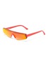 Main View - Click To Enlarge - BALENCIAGA - Contrast browline mirror angular frame sunglasses