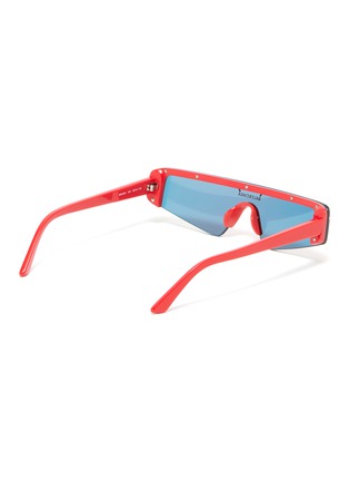 Figure View - Click To Enlarge - BALENCIAGA - Contrast browline mirror angular frame sunglasses