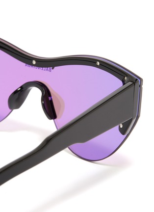 Detail View - Click To Enlarge - BALENCIAGA - Contrast browline mirror acetate cat eye sunglasses