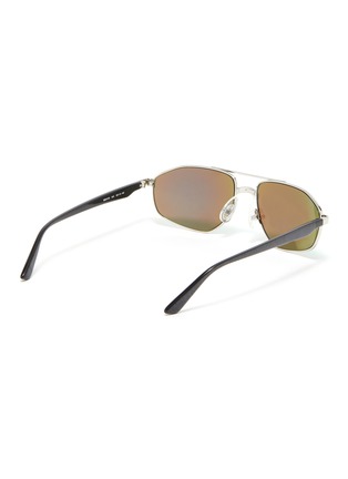 Figure View - Click To Enlarge - BALENCIAGA - Mirror metal narrow aviator sunglasses