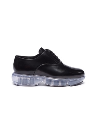 Main View - Click To Enlarge - PRADA - Clear outsole patent leather Oxfords