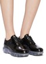Figure View - Click To Enlarge - PRADA - Clear outsole patent leather Oxfords