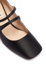 Detail View - Click To Enlarge - MIU MIU - Strass faux pearl strap satin Mary Jane pumps