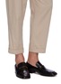 Figure View - Click To Enlarge - GUCCI - GG horsebit leather step-in loafers