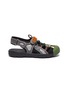 Main View - Click To Enlarge - GUCCI - Logo patch leather trim mesh sneaker sandals