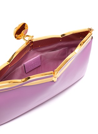 Detail View - Click To Enlarge - GUCCI - 'Broadway' twisted GG clasp leather evening clutch