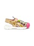 Main View - Click To Enlarge - GUCCI - Logo patch leather trim mesh sneaker sandals