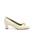 Main View - Click To Enlarge - GUCCI - GG half moon logo leather pumps