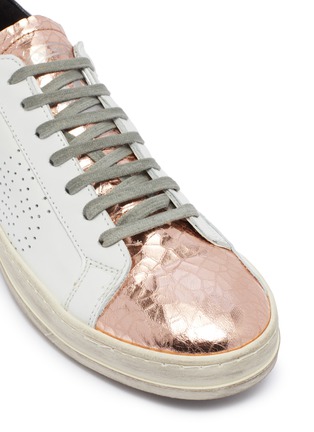 Detail View - Click To Enlarge - P448 - 'E9 John' metallic panel leather sneakers