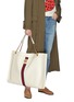 Figure View - Click To Enlarge - GUCCI - 'Rajah' tiger Web stripe maxi leather chain tote