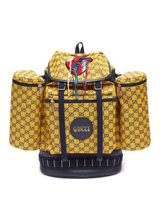 Main View - Click To Enlarge - GUCCI - 'Alpina' heart appliqué large GG canvas backpack