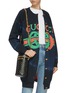 Front View - Click To Enlarge - GUCCI - GG horsebit quilted leather chain belt bag