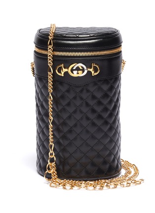 Main View - Click To Enlarge - GUCCI - GG horsebit quilted leather chain belt bag