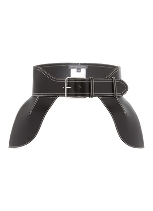 Main View - Click To Enlarge - ALEXANDER MCQUEEN - Contrast topstitching leather corset belt
