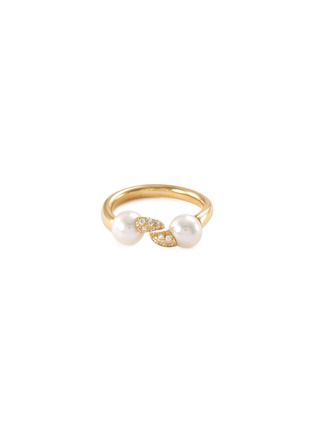 Main View - Click To Enlarge - TASAKI - 'Danger' diamond Akoya pearl 18k yellow gold ring