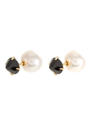 Main View - Click To Enlarge - TASAKI - 'Refined Rebellion' spinel Akoya pearl 18k yellow gold stud earrings