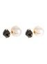 Main View - Click To Enlarge - TASAKI - 'Refined Rebellion' spinel Akoya pearl 18k yellow gold stud earrings