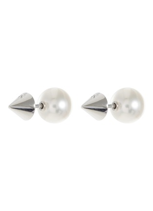 Main View - Click To Enlarge - TASAKI - 'Refined Rebellion' diamond Akoya pearl 18k white gold stud earrings