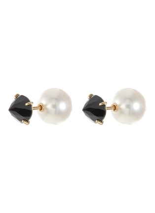 Main View - Click To Enlarge - TASAKI - 'Refined Rebellion' Akoya pearl spinel 18k yellow gold stud earrings