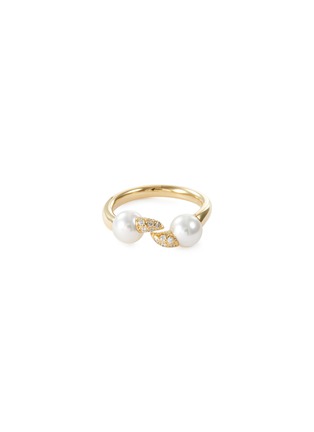 Main View - Click To Enlarge - TASAKI - 'Danger' diamond Akoya pearl 18k yellow gold ring